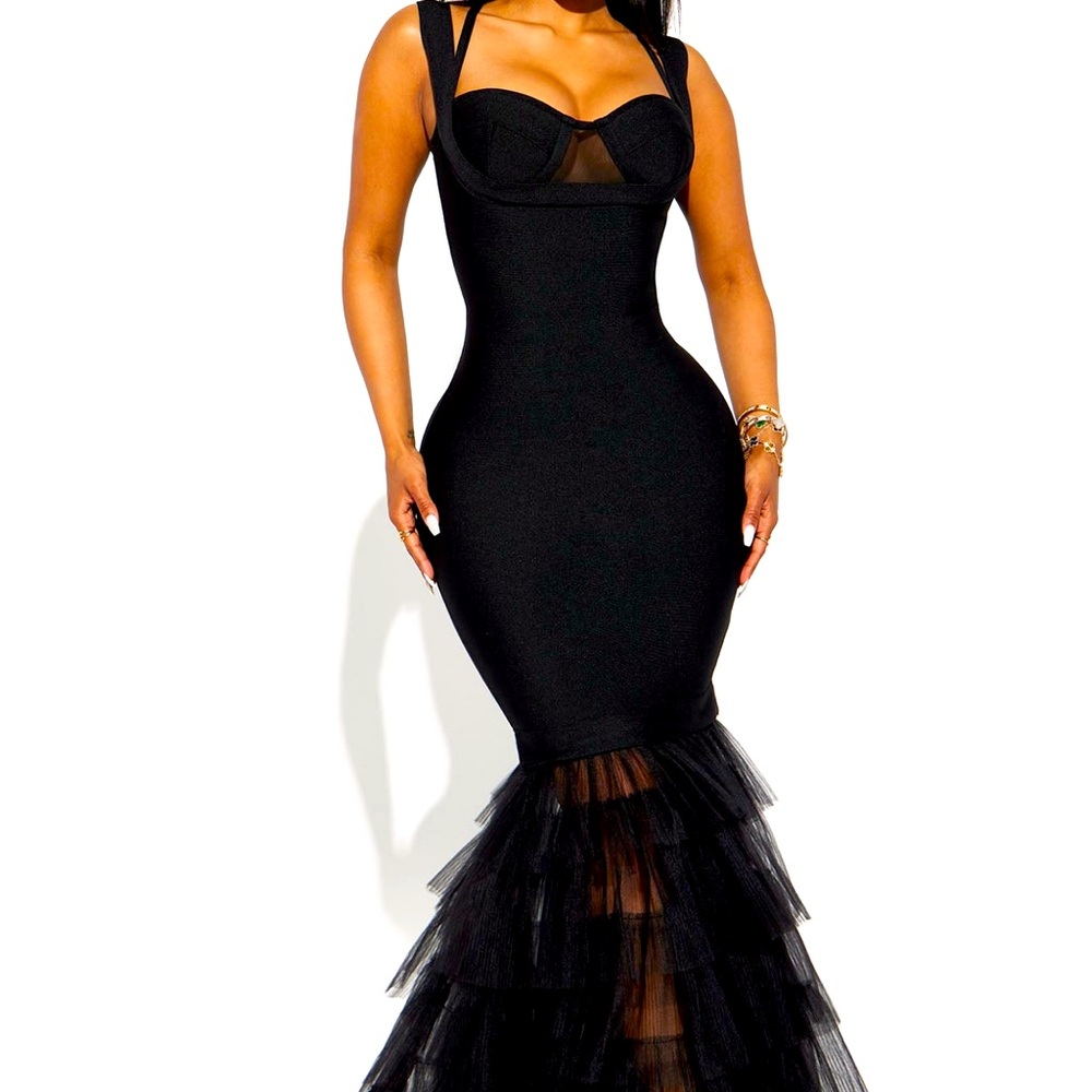 Fashion Nova Black Bodycon Bandage Dress